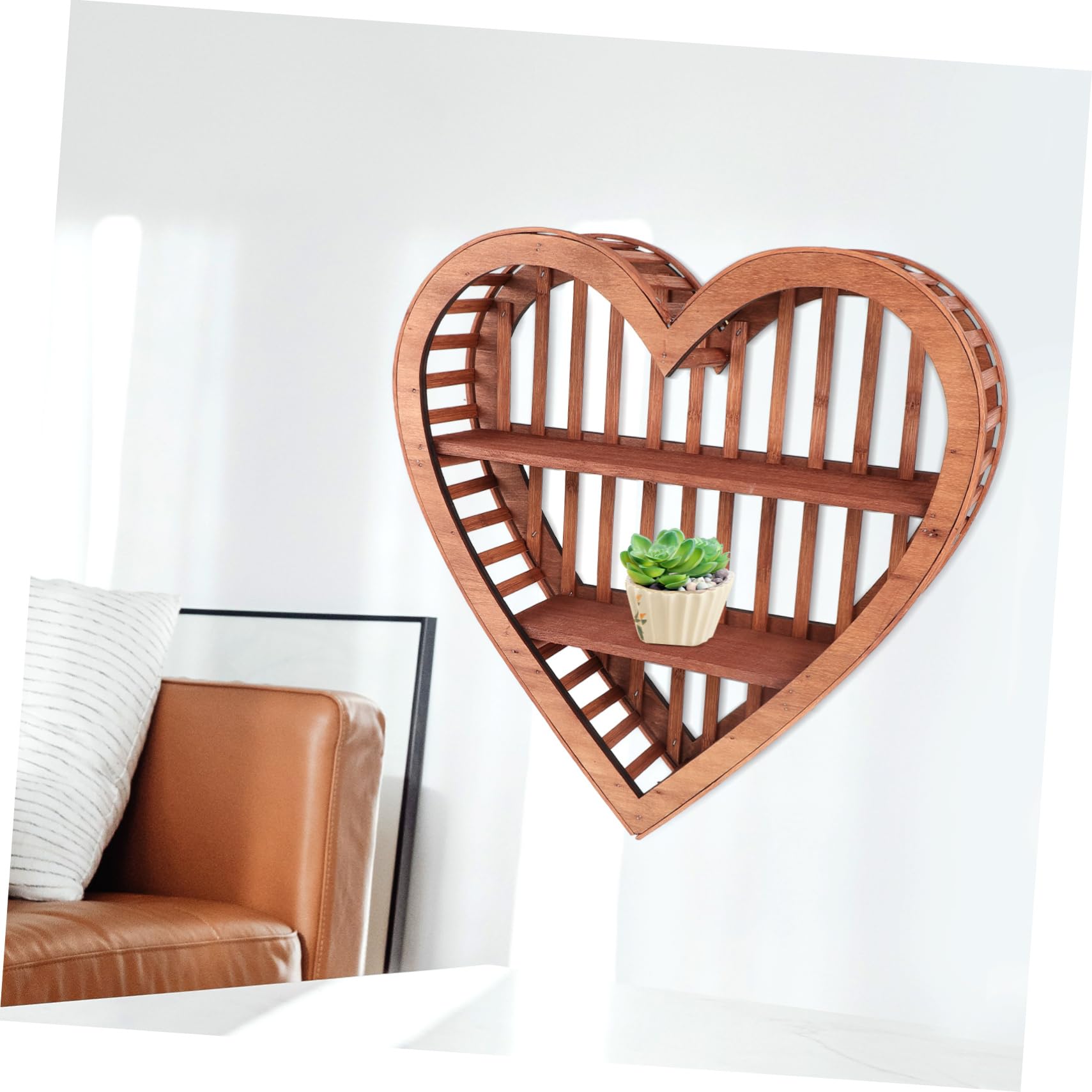 Herzförmiges Holz-wandregal Ausstellungsregal Zum Aufhängen Wandhalterung Zur Präsentation Kleiner Ornamente Platzsparend Für Schlafzimmer Und Wohnzimmer