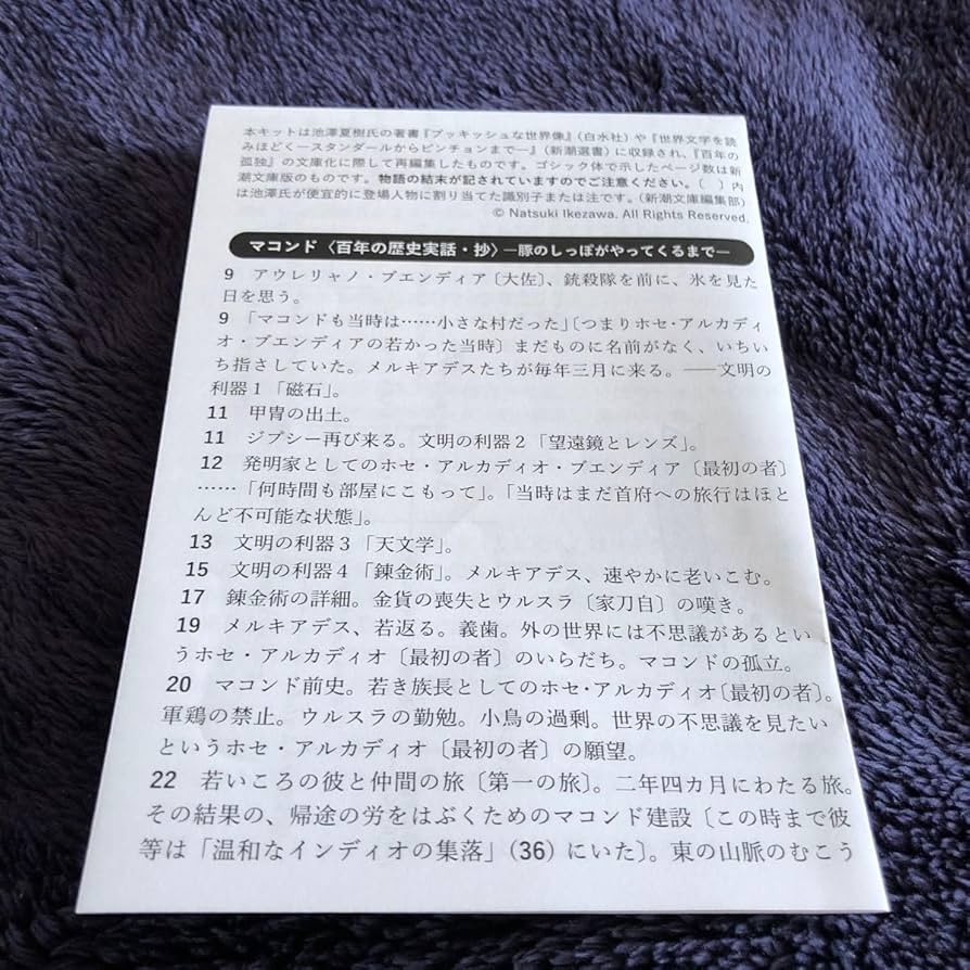Amazon.co.jp: 百年の孤独 読み解き支援キット 新潮文庫