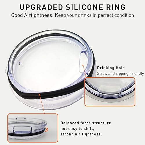 Miniatura 5 de NETRIWOW 2 tapas de vaso de repuesto de 20 onzas para YETI, fundas de repuesto a prueba de salpicaduras compatibles con Rambler, para Old Style