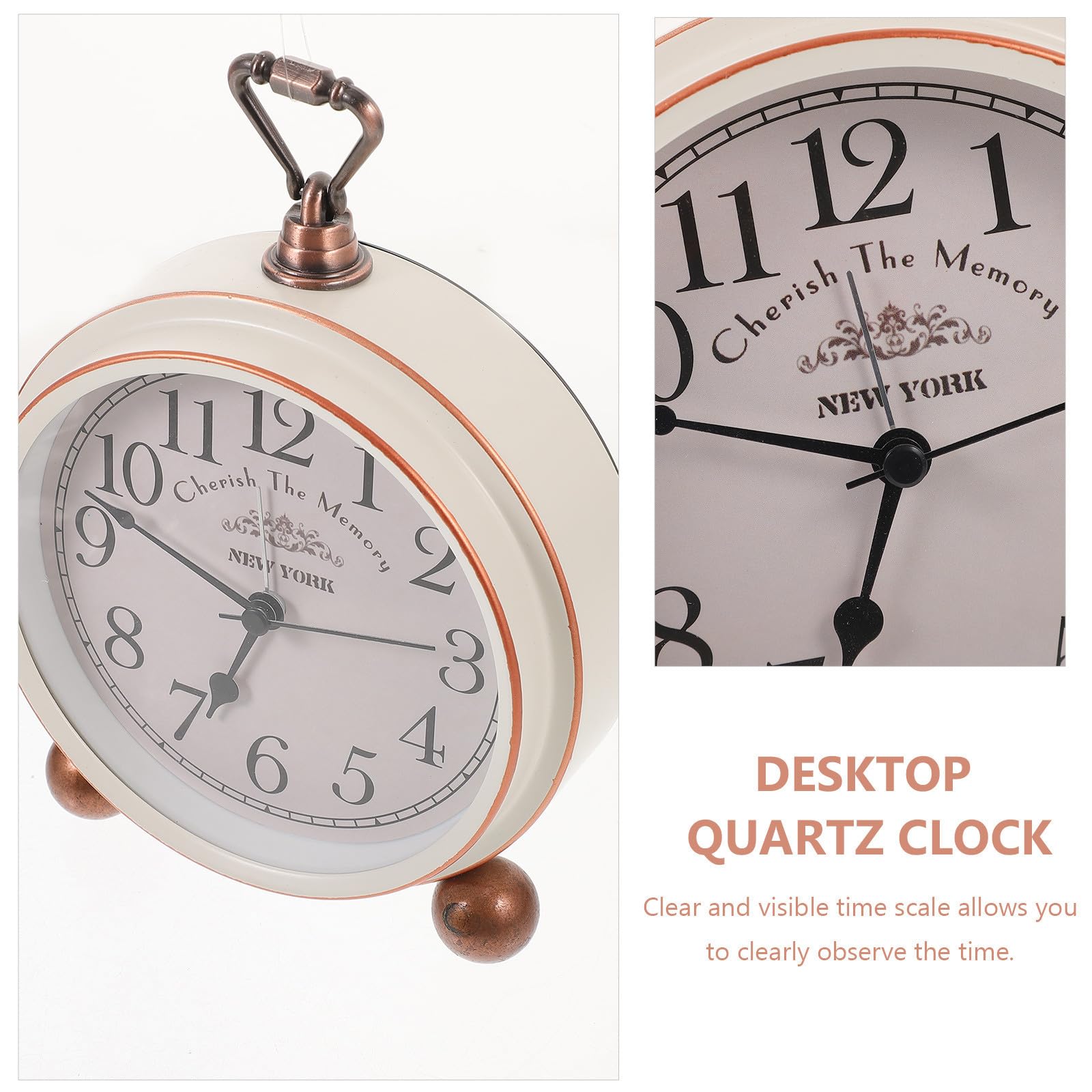 Retro Stille Tischuhr aus Metall mit Klarer Zeitskala und Kreativem Design für Wohnzimmer und Küche als Stilvolle Dekoration