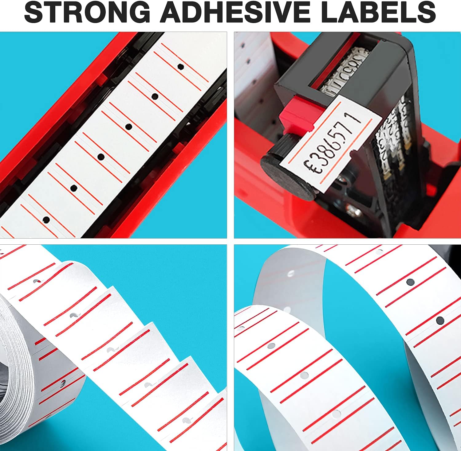 30 Rolls 15000pcs White Price Gun Labels for Mx-5500 Labeller White Pricemarker Stickers Plus 3 Piece Refill Ink Rolls : Office Products