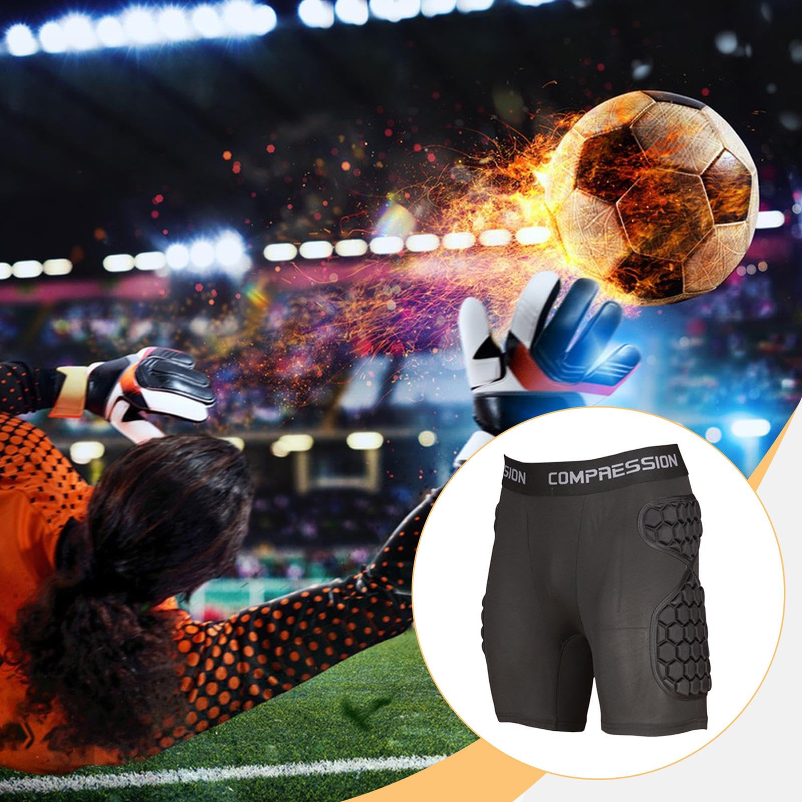Perfeclan Pantalones Cortos de de fútbol con Acolchado de Espuma EVA para Todas Las Estaciones, Protector de Muslos