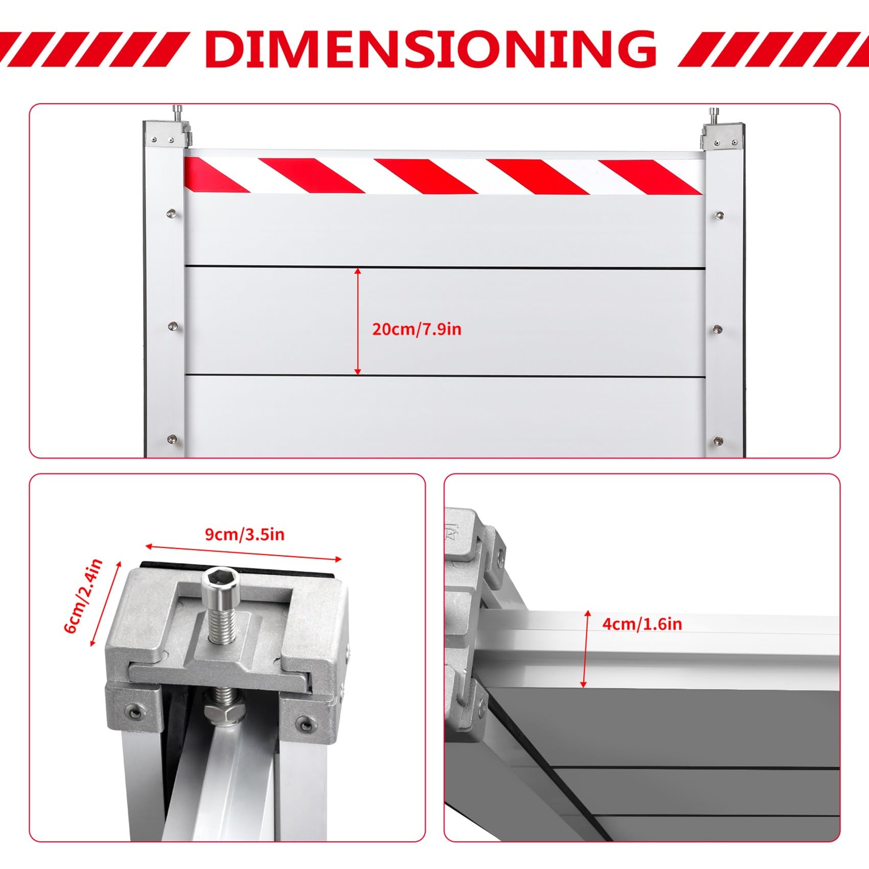Barriera Antiallagamento Residenziale, Alluminio Paratie Antiallagamento, Barriera Antiallagamento Per Garage In Lega Di Alluminio, Impermeabile(100x40cm)