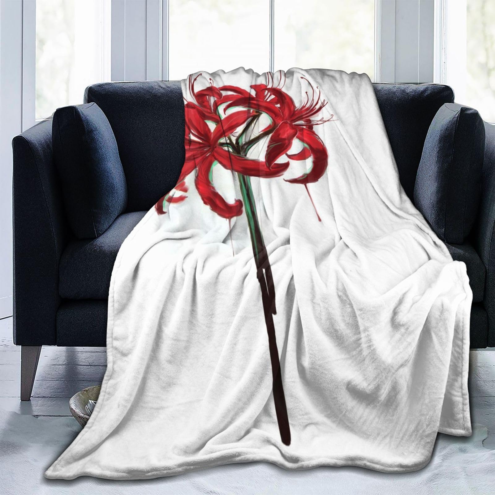 花柄リボンデザインブランケット