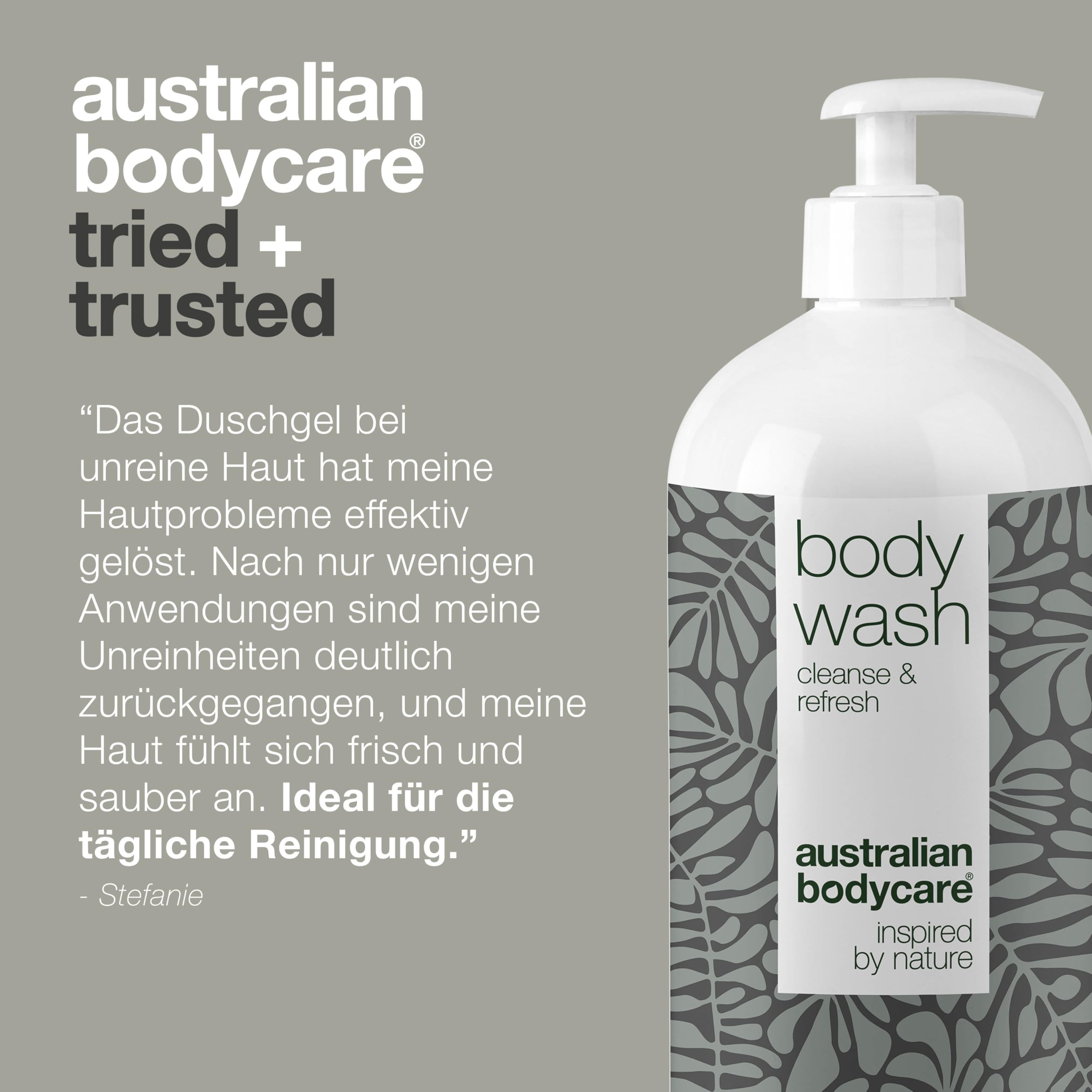 Teebaumöl Duschgel 1000ml by Australian Bodycare – 100% Vegan, Für Unreine, Trockene Haut, Juckreiz, Körpergeruch & Schweiß, Auch bei Pilz