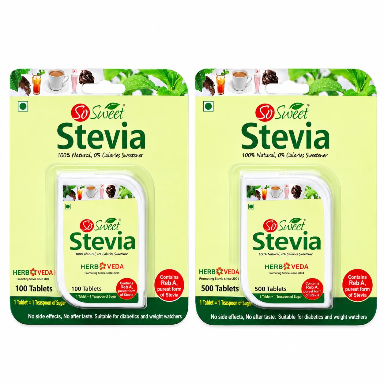 So Sweet Stevia Tablets Sugar Free Natural Zero Calorie Sweetener (Pack of 2, 600 Tablets)-image-49