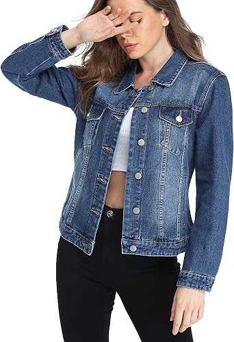 Basic Button Down Denim Jean Jacket 