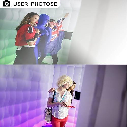 Miniatura 6 de Cabina de fotos inflable (negro, dos puertas, 8.2 x 8.2 x 8.2 pies), cabina de fotos LED inflable portátil con soplador de aire interior, ideal para