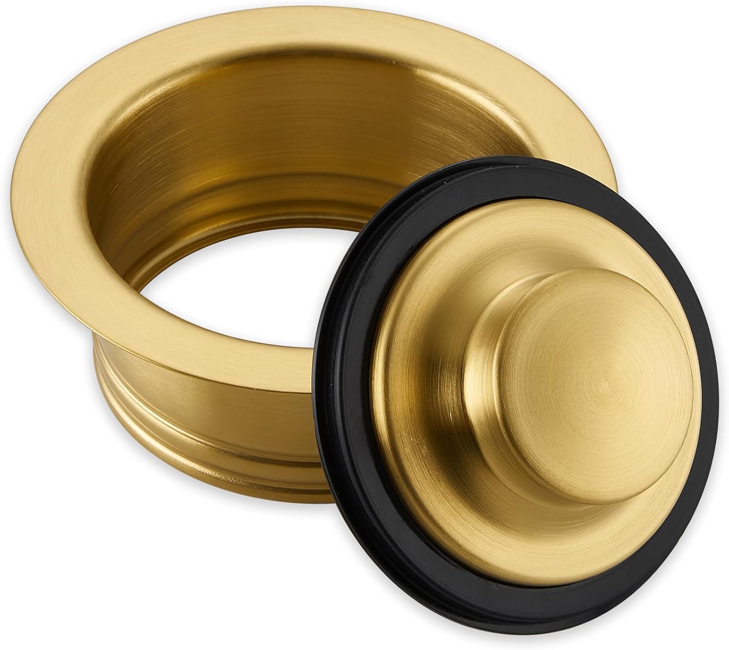 Luxier GD02-G Kitchen Sink Garbage Disposal Flange and Stopper in Brushed Gold
