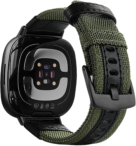Miniatura 5 de Abanen Correas de reloj militar de nailon para Fitbit Versa 4  Sense 2, conectores mejorados con tela tejida transpirable correa duradera compatible