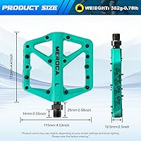 Vista 3 de Pedales de bicicleta de montaña, pedales de bicicleta de fibra de nailon antideslizante MTB, pedales de ciclismo ligeros y anchos de plataforma