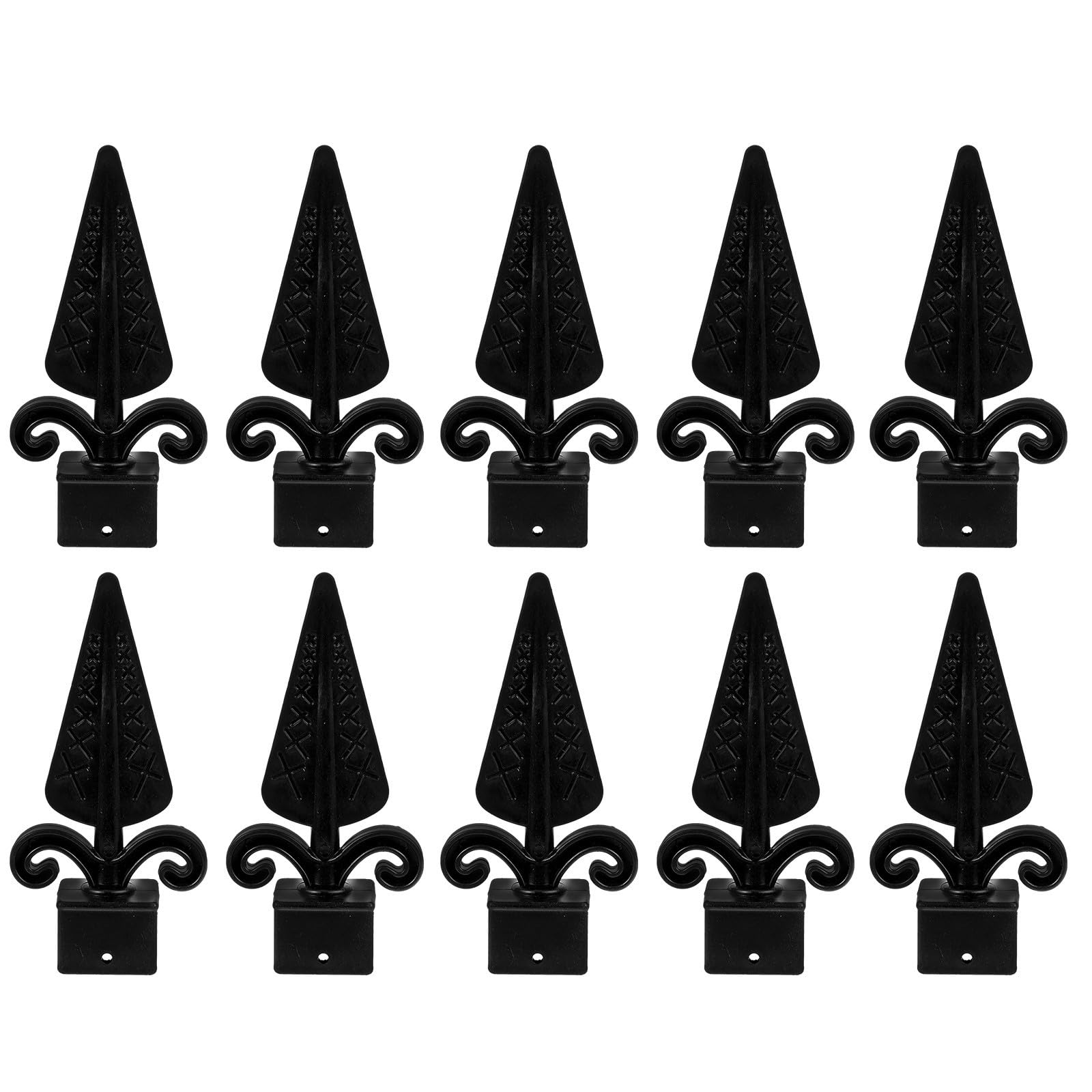 OHPHCALL 10pcs Black Plastic Fence Post Finials Decorative Fence Post Caps Covers Multi-Purpose Toppers to Extend Life for Deck in Garden or Yard