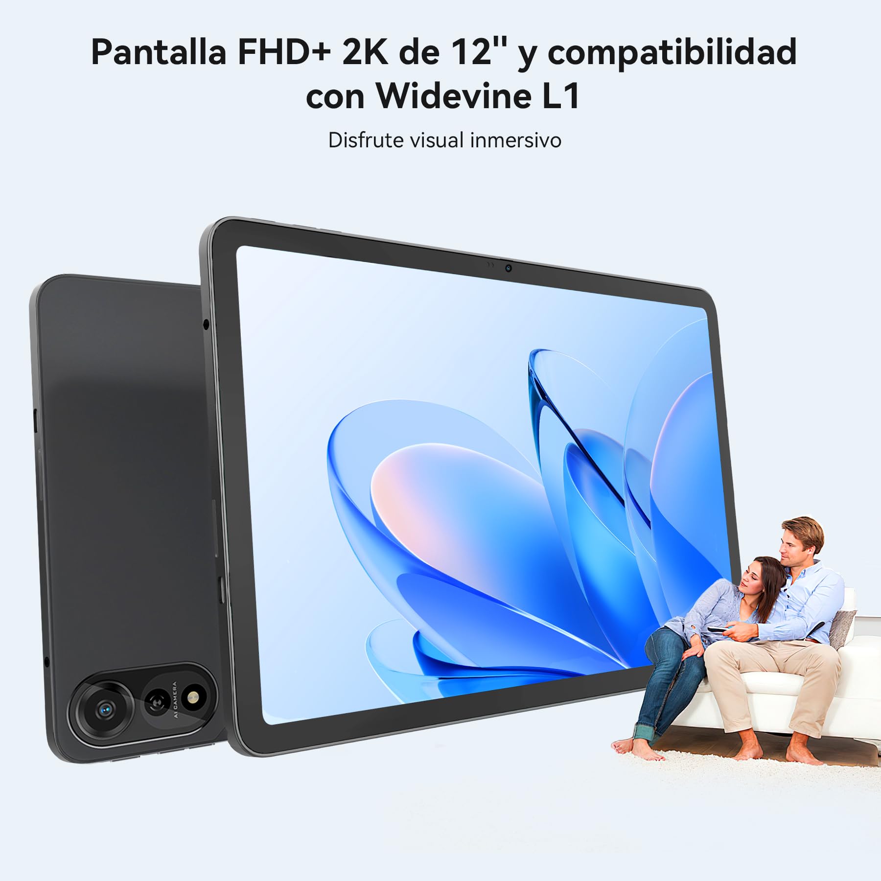 Blackview Mega 2 Tab 12 Pulgadas Tablet Android 15 Dual 4G LTE y 5G WiFi,24GB RAM+256GB ROM/2TB TF,Cámaras IA,9000 mAh,Widevine L1/GPS/WPS/PC Tableta con Teclado,Ratón,Funda Protectora,Lápiz Óptico