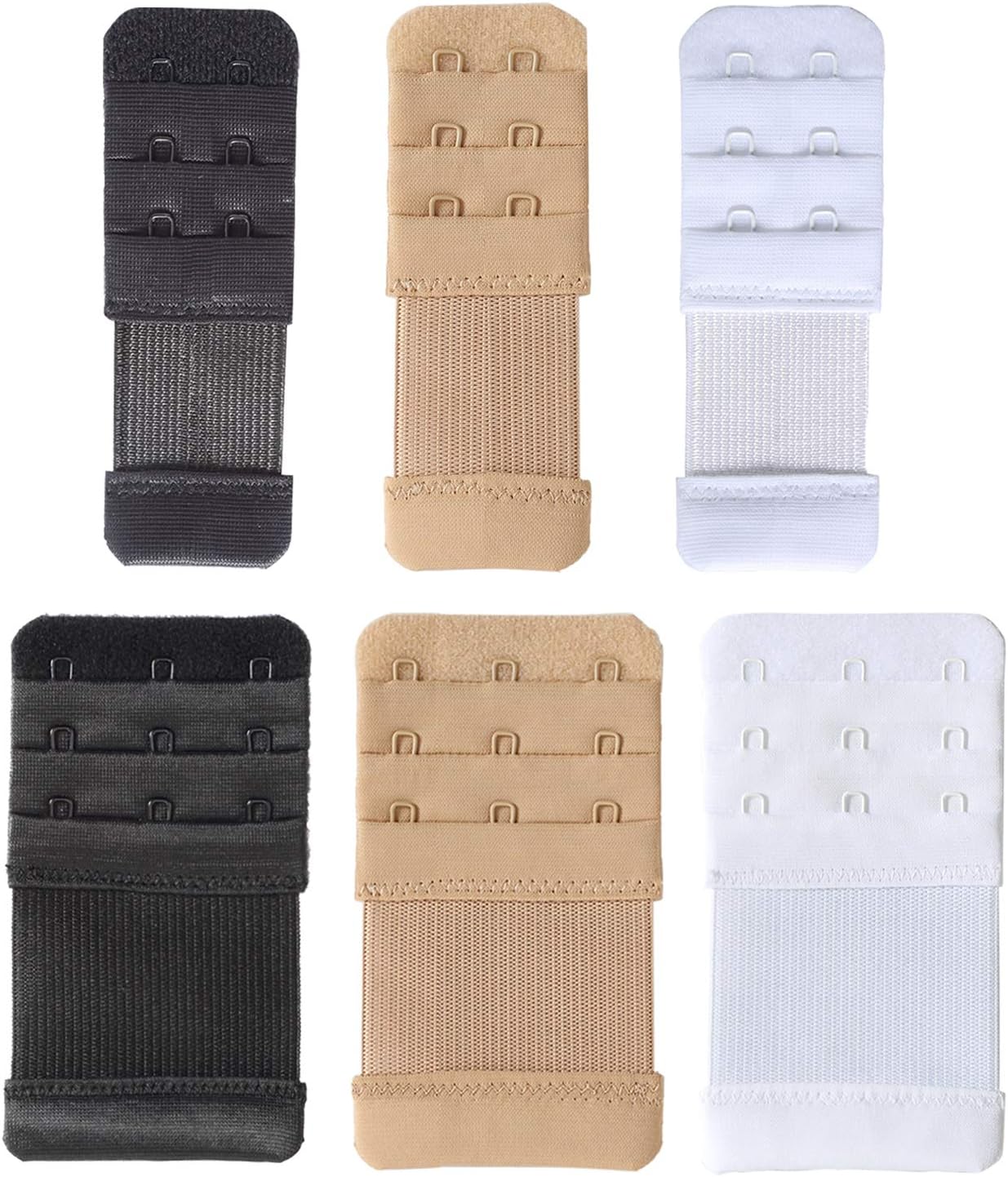 Women's Bra Extenders 2 Hook / 3 Hook / 4 Hook / 5 Hook / 6 Hook, Soft Stretchy Back Bra Extension Strap