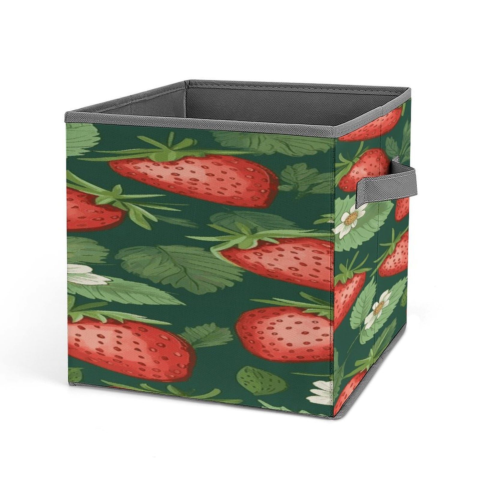 Fekiloot Style Fresh Strawberries And Leaves Storage Bins Storage Baskets