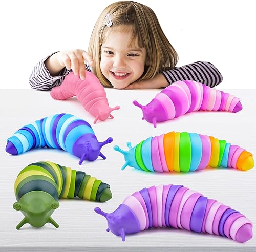 Cevioce 6 juguetes sensoriales de babosas, juguetes para ansiedad para adultos y niños, recuerdos de fiesta, juguetes sensoriales para niños