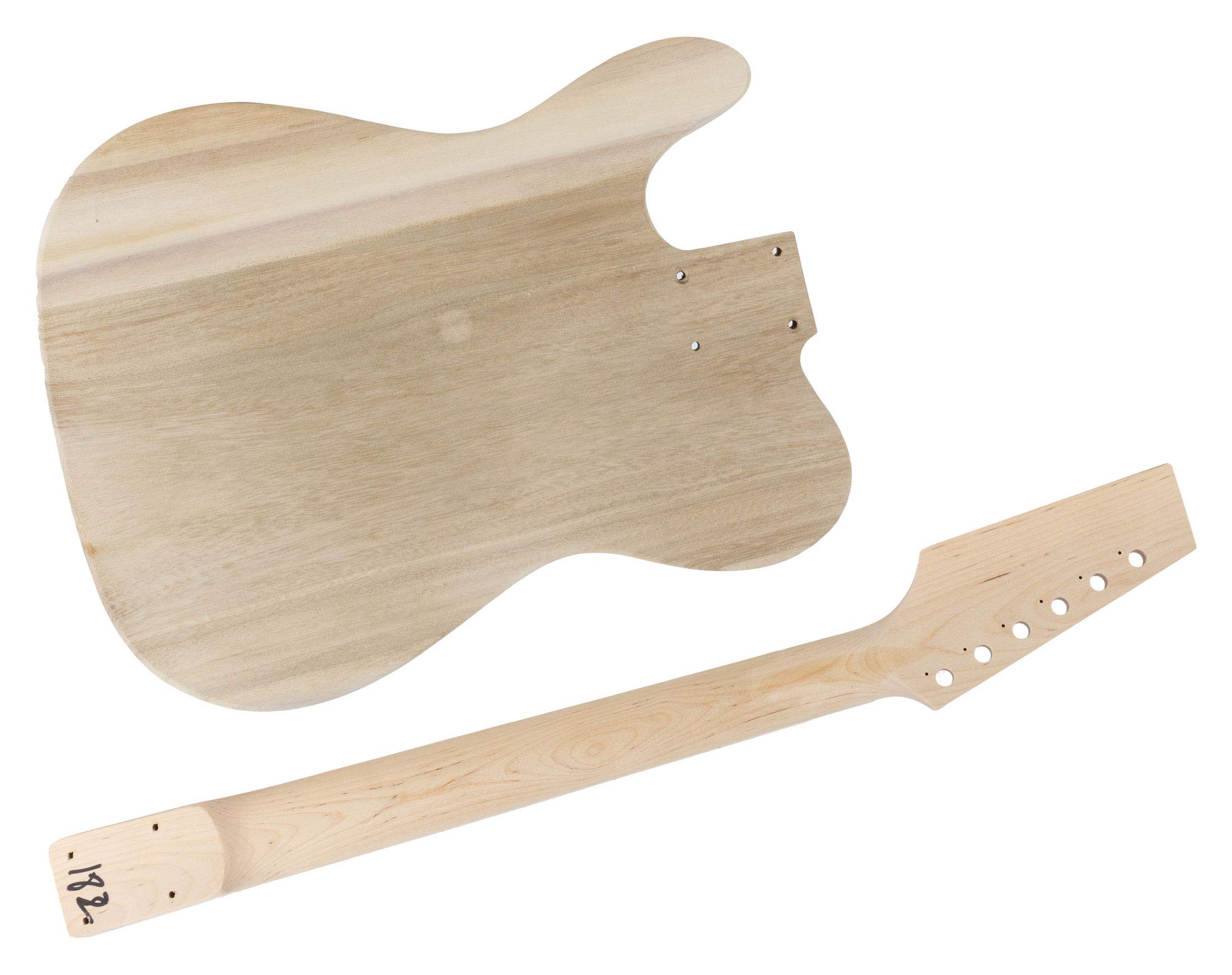 Rocktile Kit chitarra elettrica Hollowbody TL-style - kit fai-da-te con corpo semi-hollow, manico e tastiera in acero, 2 single-coil e hardware, finitura naturale