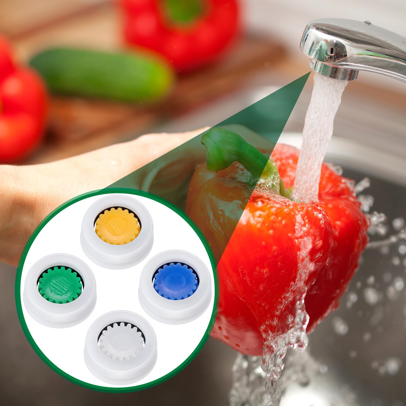 4 Pack Shower Head Flow Restrictor, Shower Flow Restrictor for Water Pressure Control, Shower Flow Restrictor - 1.5-2.5 GPM Water Saver Valves, Flow Control for Bathroom & Kitchen Faucets 4