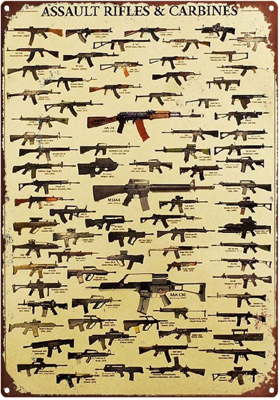 Metal Tin Signs Vintage Tin Sign Bathroom Vintage Guns Wall Metal Sign Military Guns Wall Metal Sign Wall Metal Sign Prints Types of Guns Wall Metal Sign Vintage Metal Signs Funny
