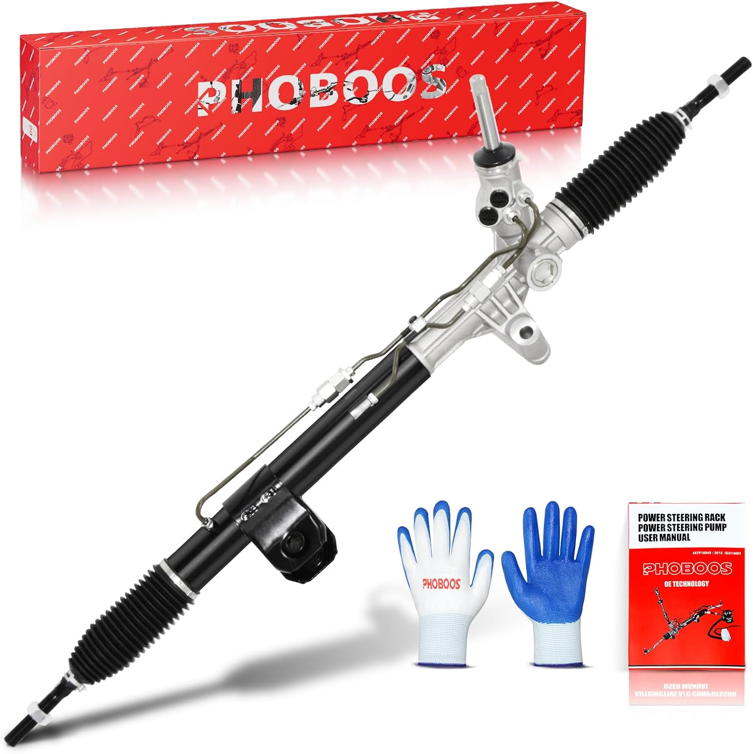 PHOBOOS Hydraulic Power Steering Rack and Pinion Assembly Direct Fit
