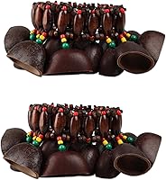 Vista 11 de Pulsera tobillera con sonajero de semillas de Cacho, 2 PCS pulsera africana shaker de cáscara de nuez, accesorios de percusión natural, instrumento