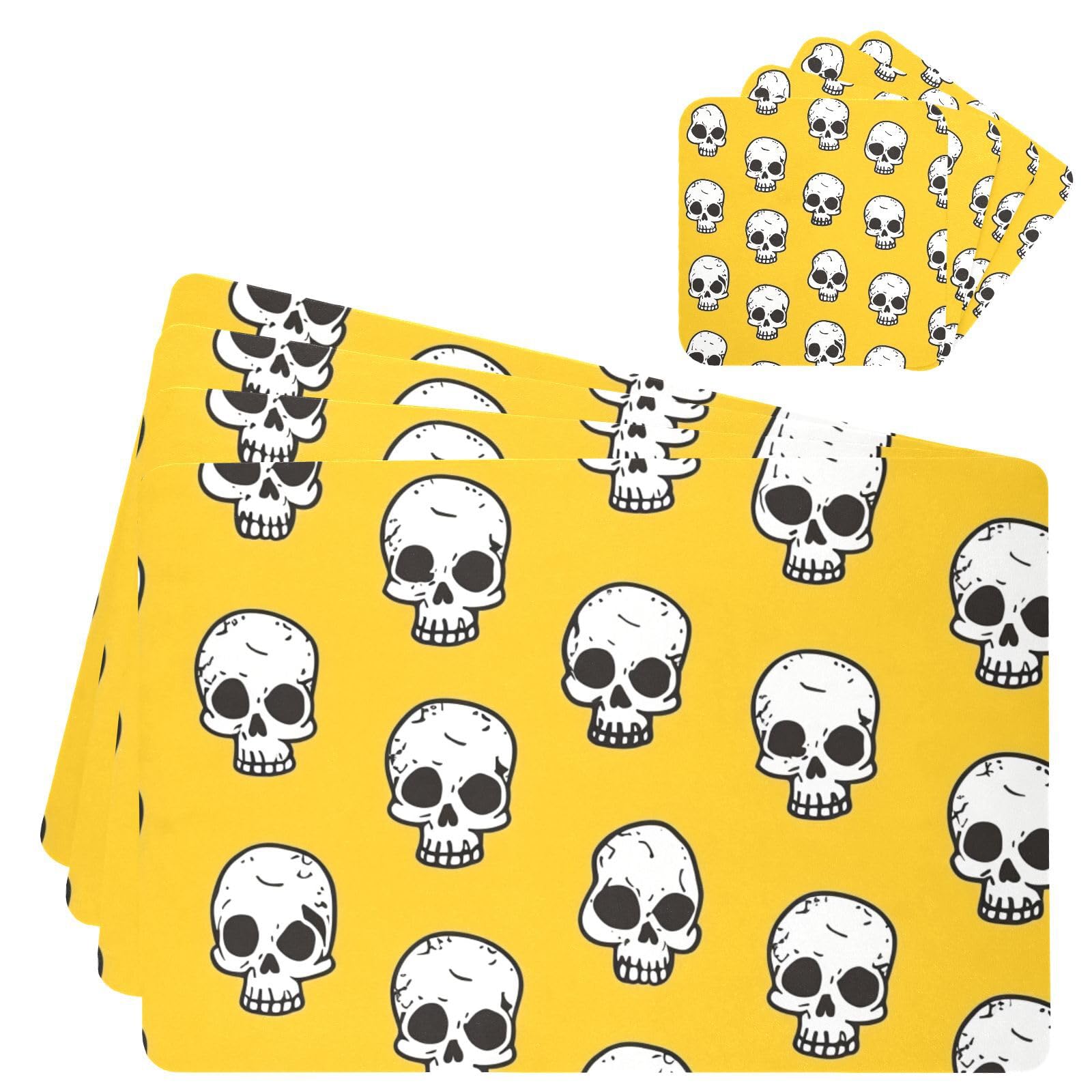 Crânes de dessin animé pour décorer une table de fête d'Halloween