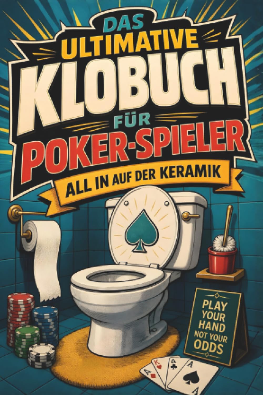 Das ultimative Klobuch für Poker-Spieler: All in auf der Keramik. Lustiges Geschenk für Pokern All-ins und Royal Flush