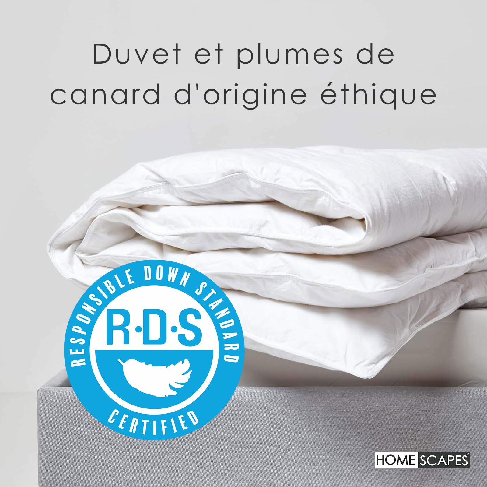 HOMESCAPES Couette été 150x200 cm, Couette légère en Plumes et Duvet de Canard, 4.5 Tog