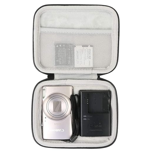 khanka Hard Camera Case for Canon PowerShot ELPH 180/190/360, Protective Travel Carrying Bag with Shockproof EVA Storage (Black)