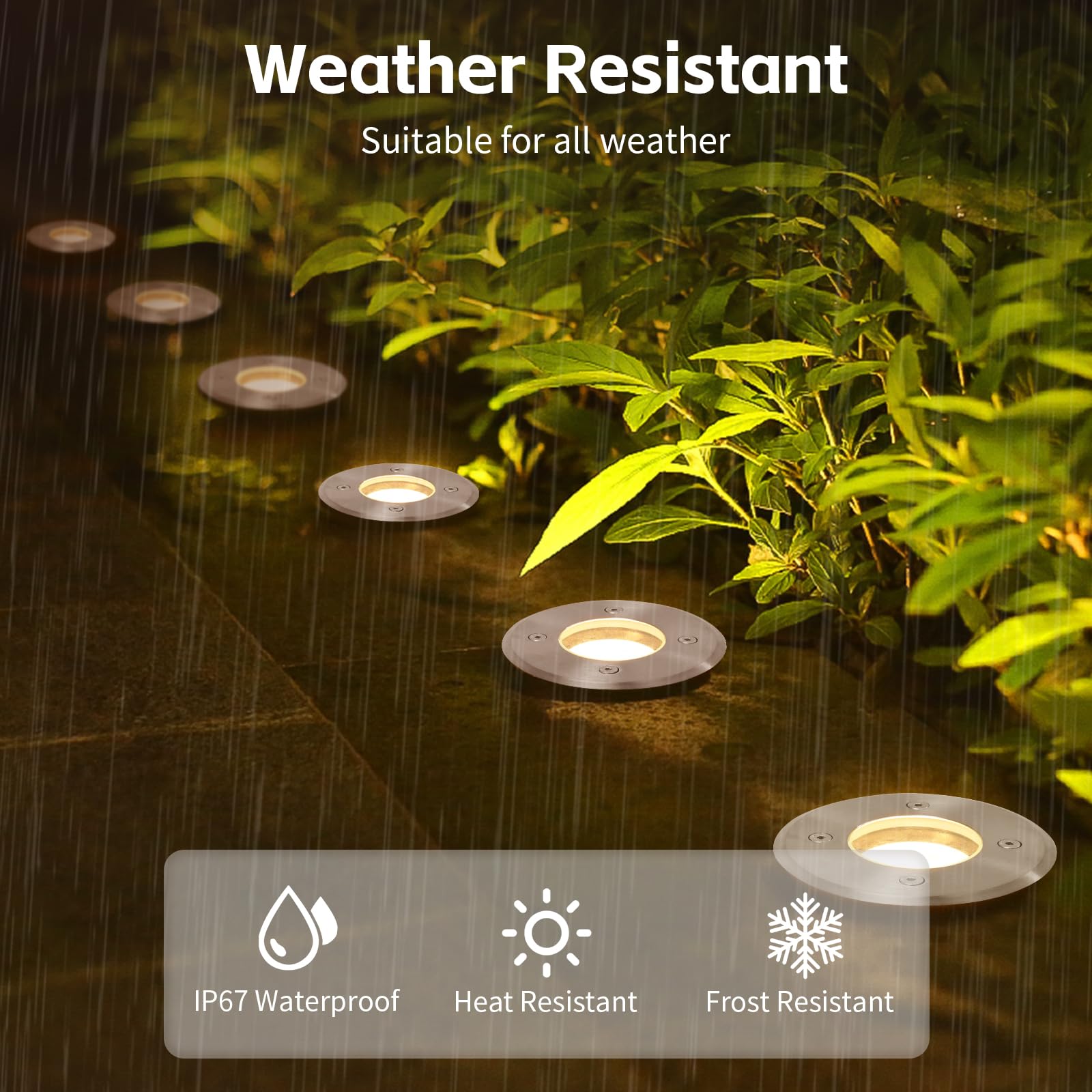 YindaLux 4x Segnapasso led esterno per GU10, 230V IP67 Faretto led da esterno, Lampioni da giardino esterni,Calpestabile Lampada Da Incasso a Terra Esterni Per Giardino Sentie,Argento(senza lampadina)