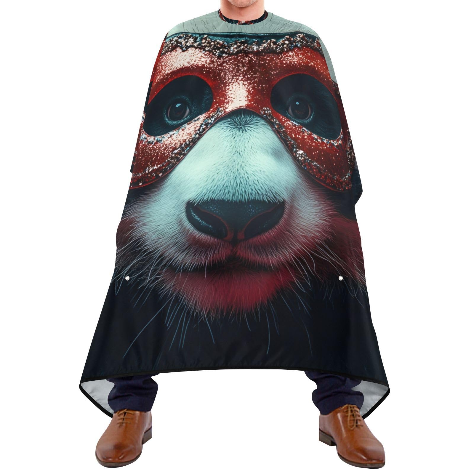 Hezely Mardi Gras Panda Hair Dye Cape, Barber Cape for Adults,Waterproof Salon Cape,Waterproof Hairdressing Styling Hair Cutting, 65