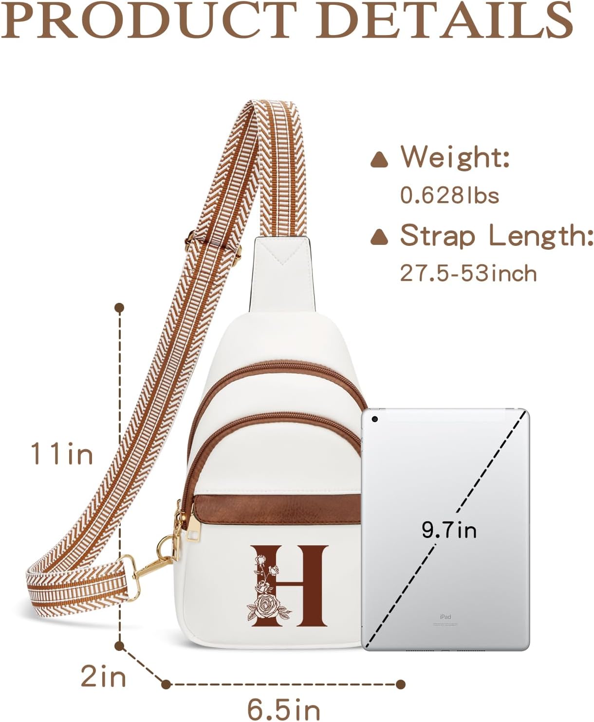 Birthday Gifts for Women Mom Wife Crossbody Bags Sling Bag Fanny Packs with Initial Chest Bag | Initial - Image 5