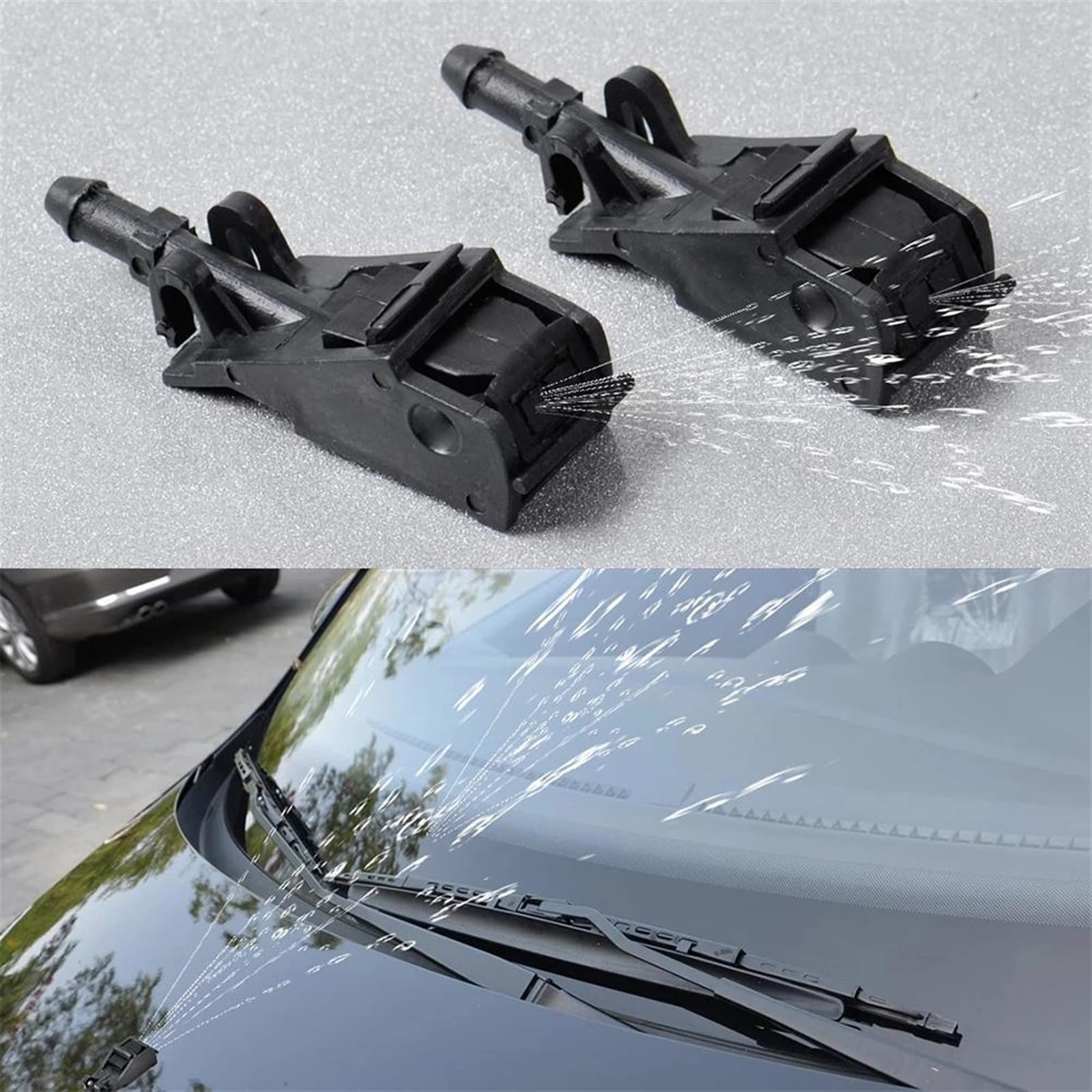 2x Ugello Lavavetri Parabrezza A Getto D'Acqua Per VW Crafter (2006-2018) – Sostituzione Facile In Plastica ABS