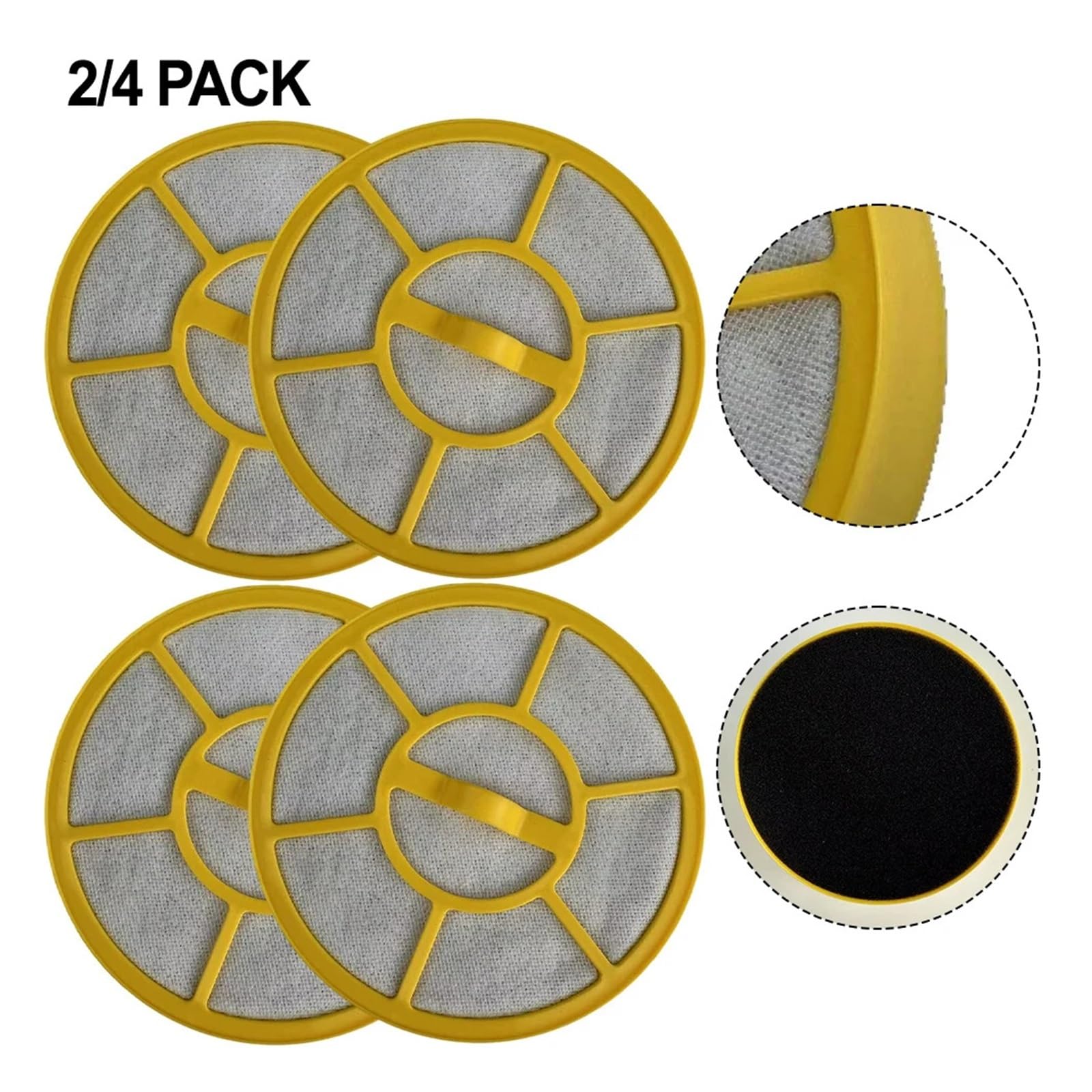 2/4 Filtros H Compatibles Con Dirt Devil VS8 Mini, Accesorios De Cartucho De Filtro For Aspiradora, ABS Y Tela Filtrante H.(2 PCS)