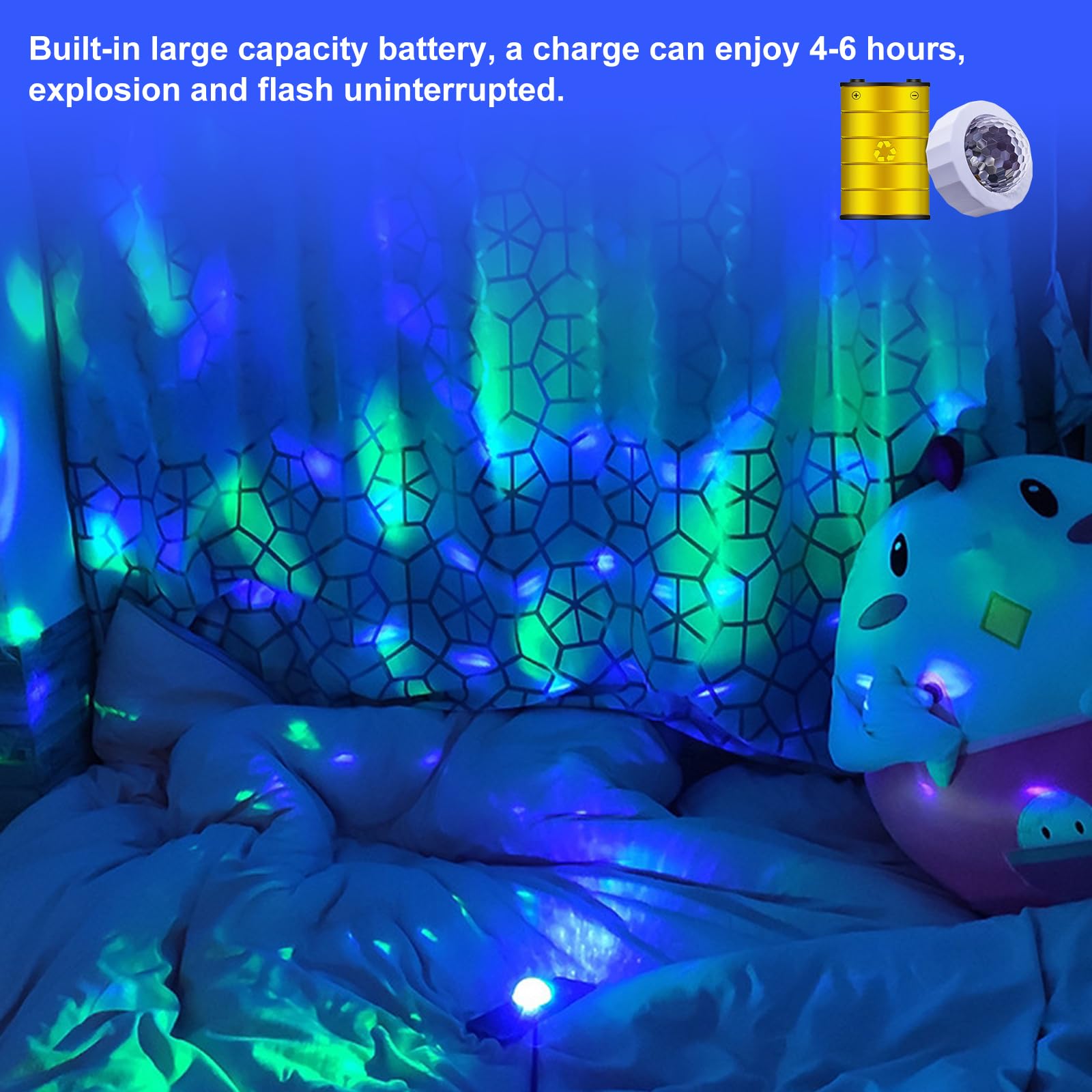 Mini Bola de Discoteca, 2 Unidades de 5 V, Luz Portátil para Coche, LED DJ, Fiesta, USB Controlada por Voz, Estado de Ánimo, Batería