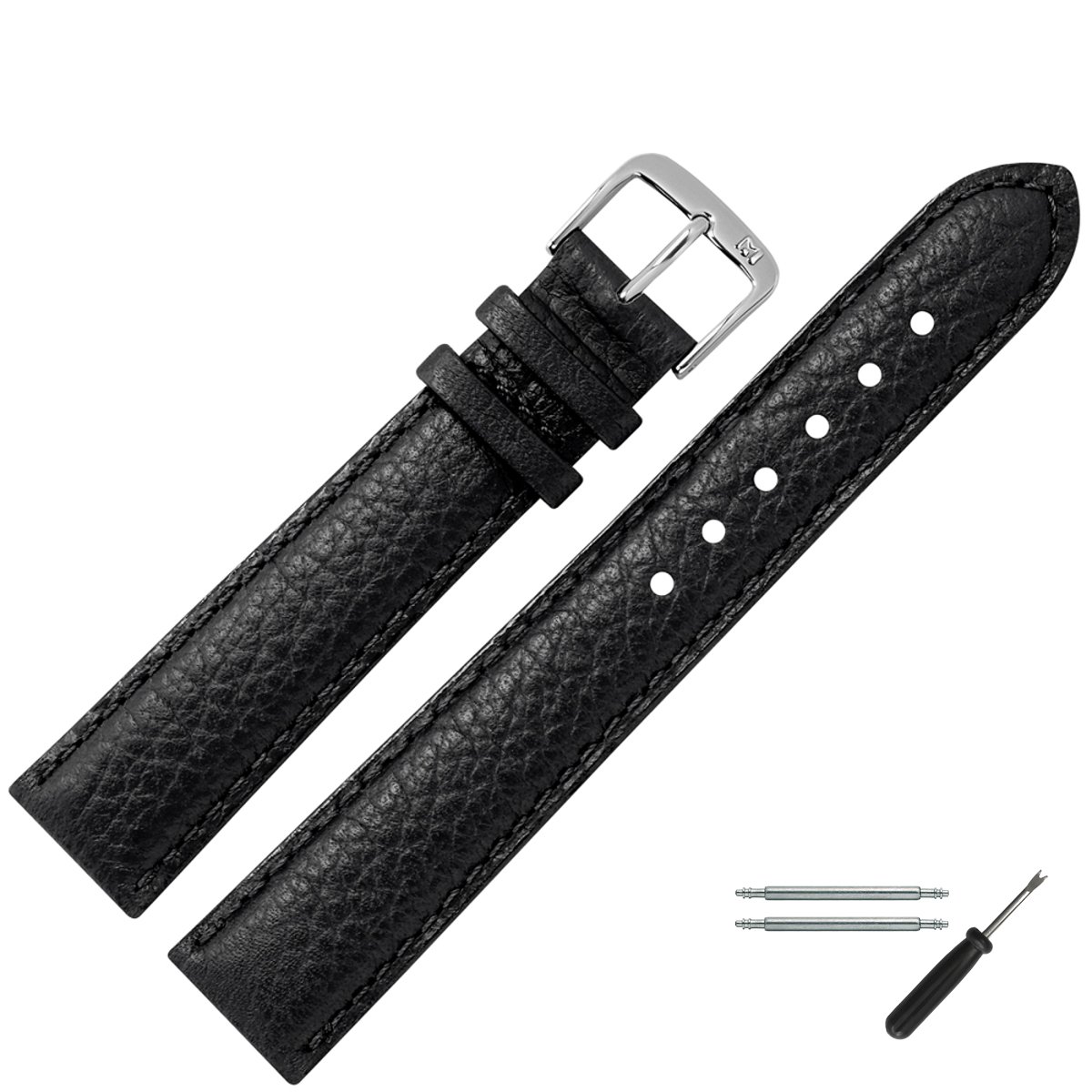 MARBURGER Uhrenarmband 16mm Leder Büffel Prägung - Werkzeug Montage Set 76016