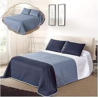 Vista 7 de All American Collection - Juego de colcha reversible de 3 piezas, diseño de cuadros