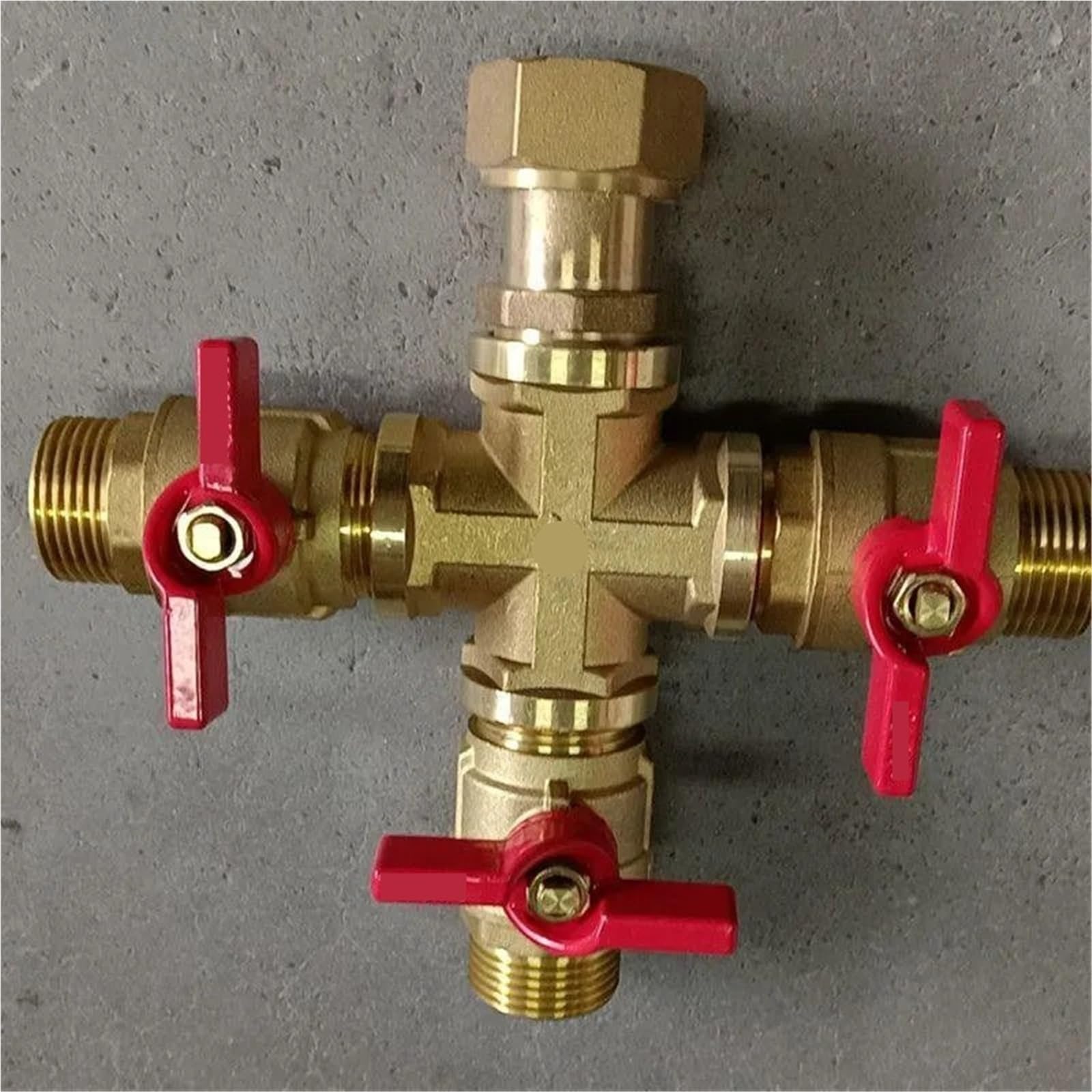 Distribuidor de tubería Agua, 2 uds., 1/2 Pulgada, 1, unión Tira Cobre, Junta en T, Cuatro vías, una Entrada, Doble Salida, Tres Salidas para Grifo, Manguera de Jardín(Size 2)