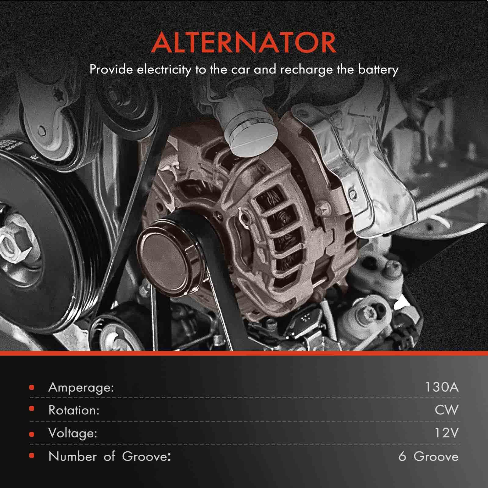 A-Premium Alternador compatible con Lexus RX300 2001-2003 3.0L con equipo opcional y paquete de remolque 130A 12V CW Polea de 6 ranuras A-Premium Alternador compatible con Lexus RX300 2001-2003 3.0L con equipo opcional y paquete de remolque 130A 12V CW Polea de 6 ranuras