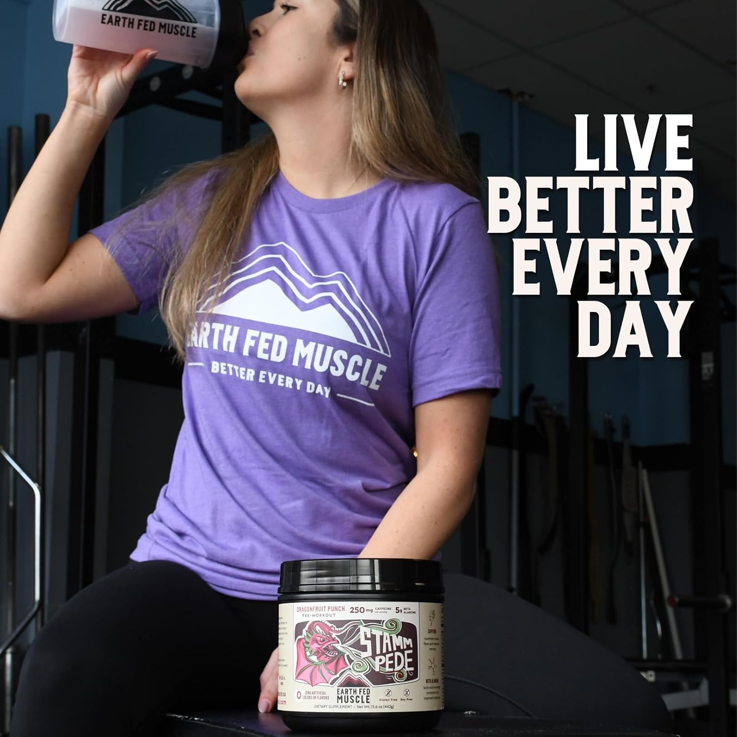 Earth Fed Muscle Stammpede Pre Workout – Dragon Fruit Punch, Clean Energy, Focus, Muscle Support, No Fillers or Artificial Flavors, 30 Servings - Image 9