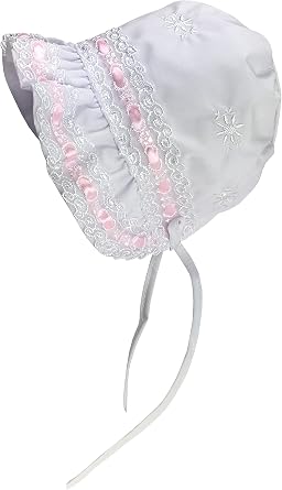 NIce Caps Baby Girls Bonnet White Lace Newborn Infant Toddler Sun Hat Special Occasion