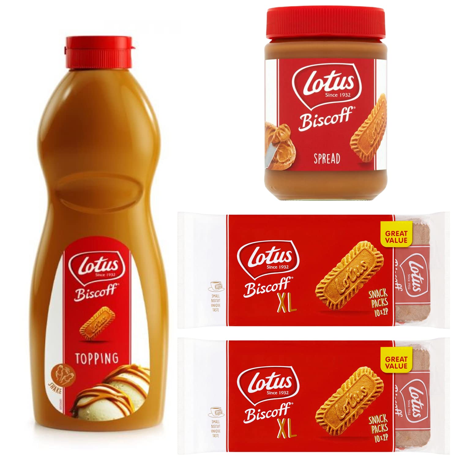 Buy Lotus Biscoff Gift Set Hamper Includes Topping Sauce 1Kg Squeezy Bottle Biscoff Smooth