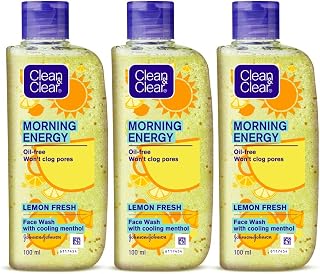 Clean & Clear Morning Energy Lemon Fresh, Yellow, 100 ml (Pack of 3)