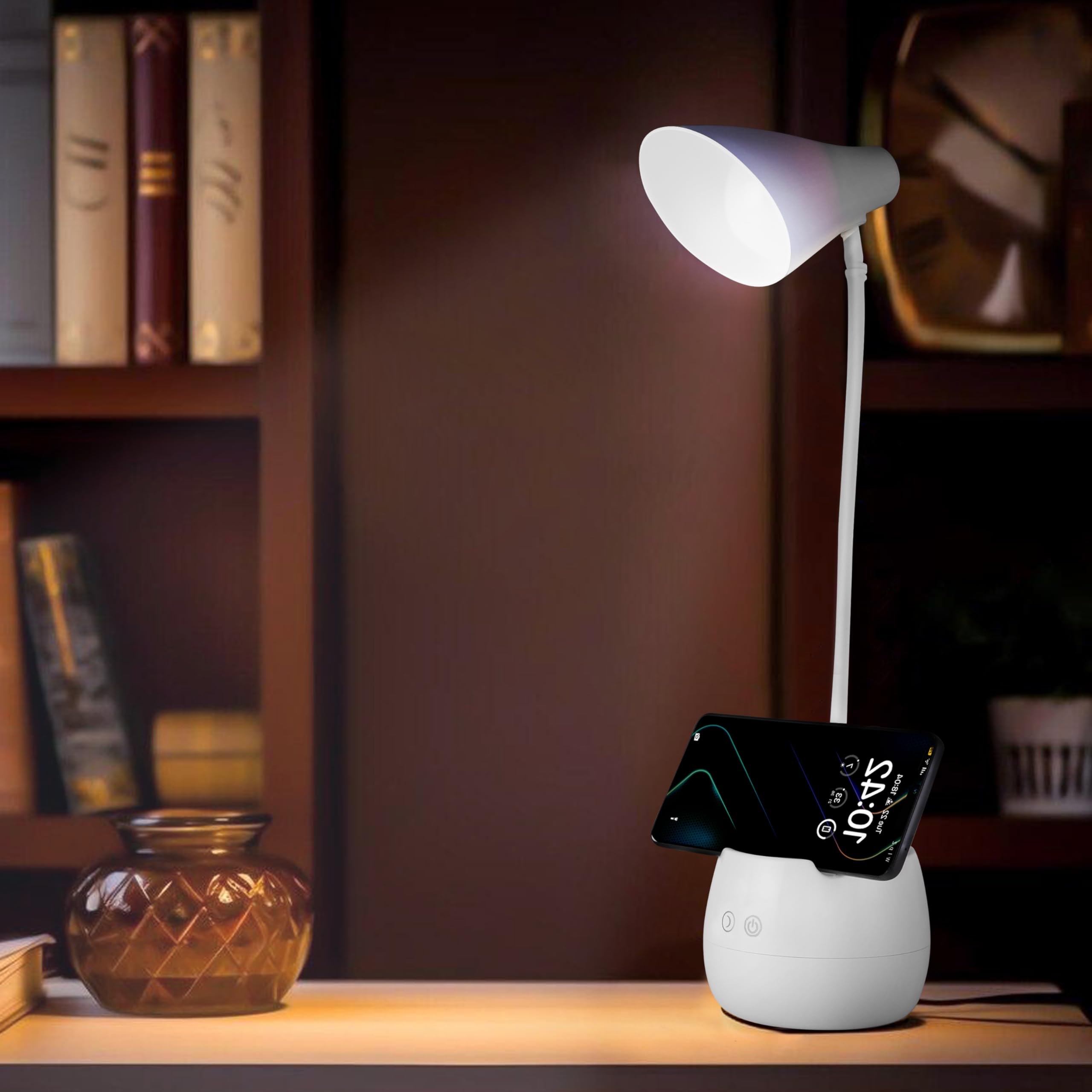 Gesto Rechargeable Battery Operated Desk Lamp – 3 Level Brightness Study Table Lamp for Students,Study Lamp for Office Table,Night Light for Study Room | Reading Light with Mobile Holder & Pen Holder (B0CBFXYTFD) Amazon Price History, Amazon Price Tracker