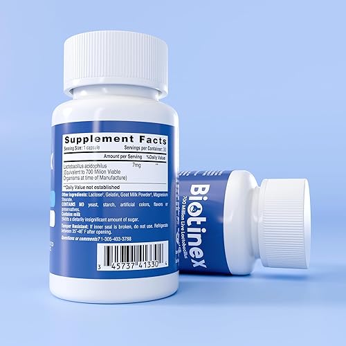 Miniatura 6 de Lactobacillus Acidophilus Probiotic - 700 millones viven con leche de cabra baja en grasa por cápsula - Salud digestiva e intestinal - Apoya el