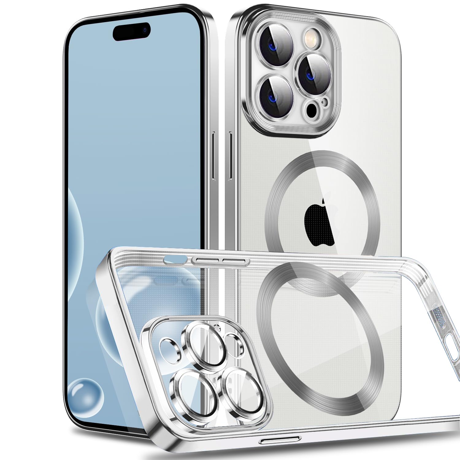 Amazon.co.jp: MuZiF iPhone 14 Pro 用 ケース クリア メッキ加工