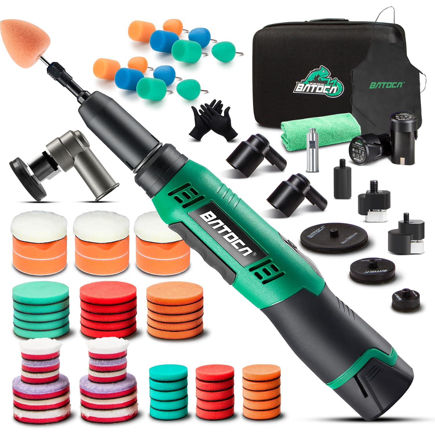 BATOCA S6 Mini Cordless Polisher 2 Heads for Car/Motorcycles Detailing Kit