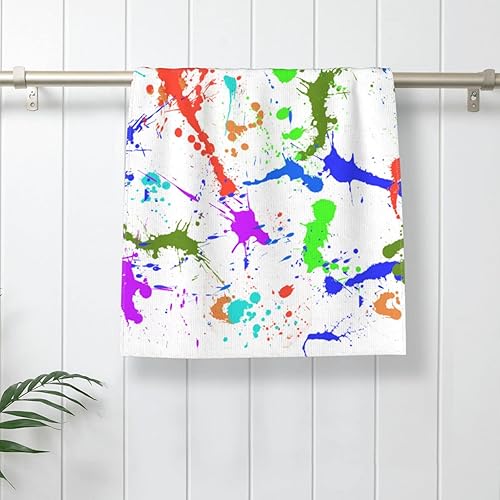 Miniatura 7 de Mlnhy Toallas de mano coloridas de pintura artística, suaves y de secado rápido, toalla de baño agradable al tacto y absorbente, adecuada para baño,