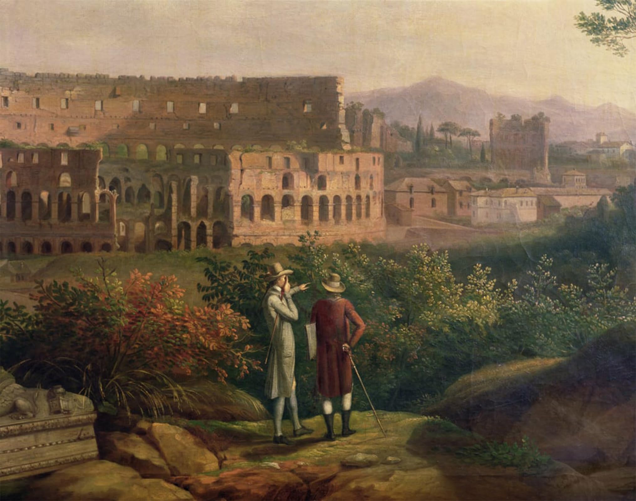 SERENDIPITP Vintage Wall Art Canvas Nordic Poster Canvas Print Picture Johann Wolfgang Von Goethe Visiting the Colosseum in by Jacob Hackert Wall Art Poster for Home Decor 60x90cm
