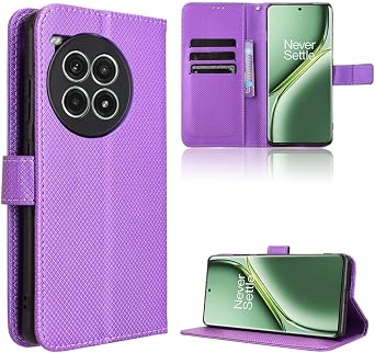 Compatible with OnePlus Ace 3 Pro Leather Case Cover,PU Leather flip Cover Compatible with OnePlus Ace 3 Pro 5G PJX110 Case Cover Purple